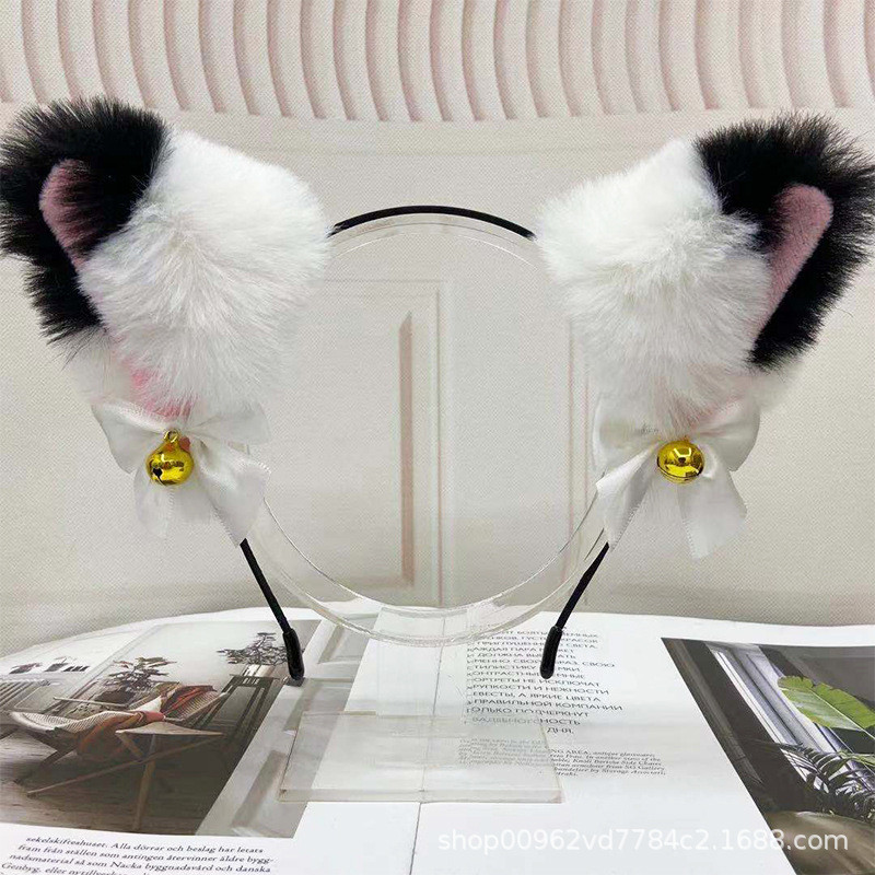 Обідок Котячі вушка білі з дзвіночками, косплей, аніме, манги, монокума, куромі, FS-1577