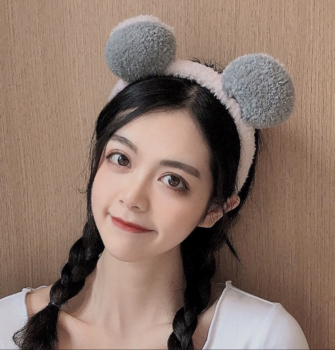 Обідок із вушками рожевий, обруч для волосся, FS-1668,1