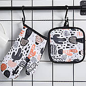 Набір кухонних прихваток для гарячого посуду (прихватка + рукавиця) з кактусами,FS-1683,4