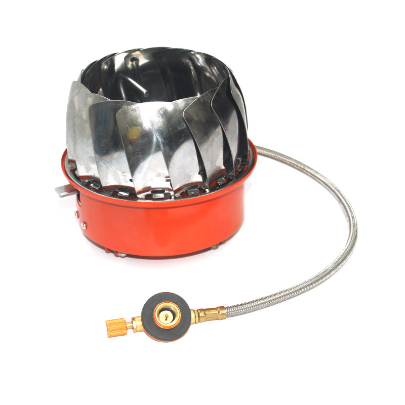 Туристичний газовий пальник K-205 з п'єзопідпалом і захистом від вітру під газові балони бутан і, фото 1