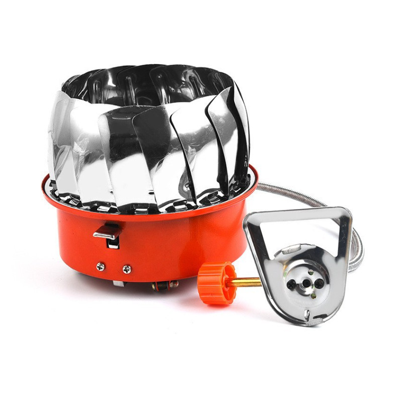 Туристичний газовий пальник K-206 з п'єзопідпалом і захистом від вітру під газові балони бутан і, фото 1