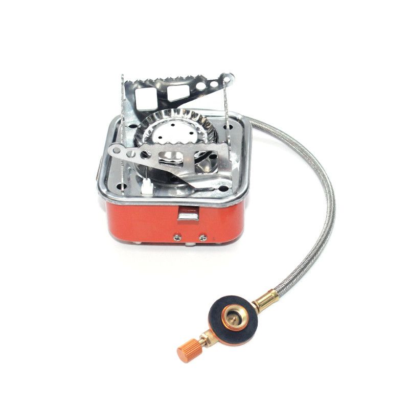 Туристичний газовий пальник K-204 з п'єзопідпалом і захистом від вітру під газові балони бутан і, фото 1