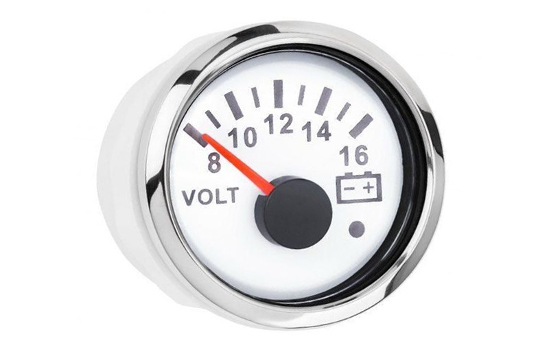 GAUGE wkvow-90w816 вольтметр 52 мм білий з LED-дисплеєм на човен
