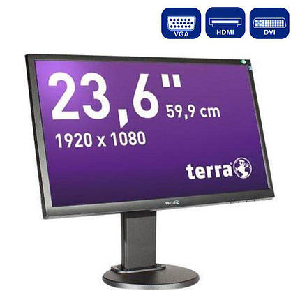 Монітор Wortmann Terra 2455W Pivot / 23.6" (1920x1080) TN / VGA, HDMI, DVI, Audio / VESA 100x100, фото 2
