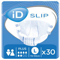 Подгузники для взрослых ID Slip Plus Large талия 115-155 см. 30 шт. (5411416048190) - Топ Продаж!