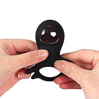 КІЛЬЦЕ ЕРЕКЦІЙНЕ "Kitty vibrating cock ring", 10 режимів вібрації, фото 4