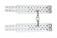 Окови Leather Double Fix Leg Cuffs, White, фото 3