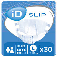 Подгузники для взрослых ID Slip Plus Large талия 115-155 см. 30 шт. (5411416048190)