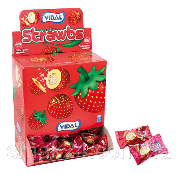 Жувальні гумки БЕЗ ГЛЮТЕНА Vidal Strawbs (200шт х 5 г) Іспанія