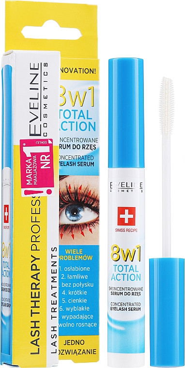 Сироватка для вій Eveline Cosmetics Multi-Purpose Eyelash Serum Total Action 8in1