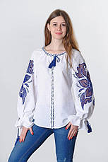 Вишиванка жіноча, блуза білого кольору з оригінальною вишивкою., фото 4