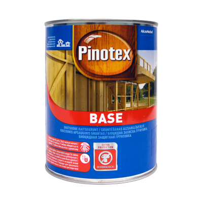 PINOTEX Base, біоцидний (антисептичний) захисний грунт для деревини, 1л
