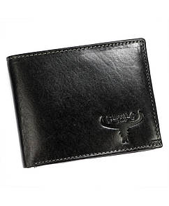 Чоловічий шкіряний гаманець Wild горизонтальний чорний WILD N992-CVTB