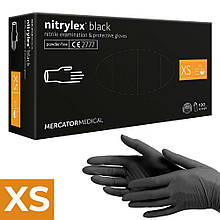 Нітрилові рукавички Nitrylex XS, чорні, 100 шт.