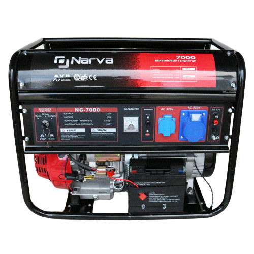 Бензиновий генератор 7 кВт макс, AVR, з електростартером та мідною обмоткою Narva NG-7000
