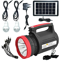 Фонарь станция Luxury YJ-1902T 5W+22SMD 2 лампы + Powerbank + solar + ЗУ220В (3 режима)