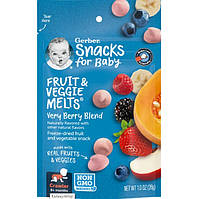 Gerber, Fruit & Veggie Melts, для детей от 8 месяцев, ягодная смесь, 28 г