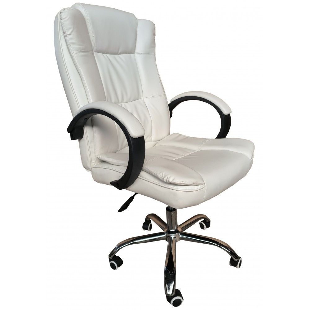 Офісне крісло операторське для персоналу Bonro B-607 крісло для офісу комп'ютерне біле крісла офісні
