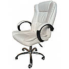 Офісне крісло операторське для персоналу Bonro B-607 крісло для офісу комп'ютерне біле крісла офісні, фото 3
