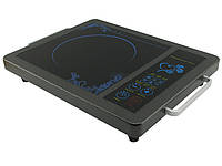 Компактна інфрачервона однокомфоркова плита Domotec MS-5842 Чорна, Електроплита настільна побутова