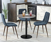 Стол обеденный круглый BS-450 Loft Design Дуб Палена. Кухонный стол лофт из металла