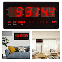 Настенные электронные часы с календарем термометром будильником LED Digital Clock 4622 Red/Красные