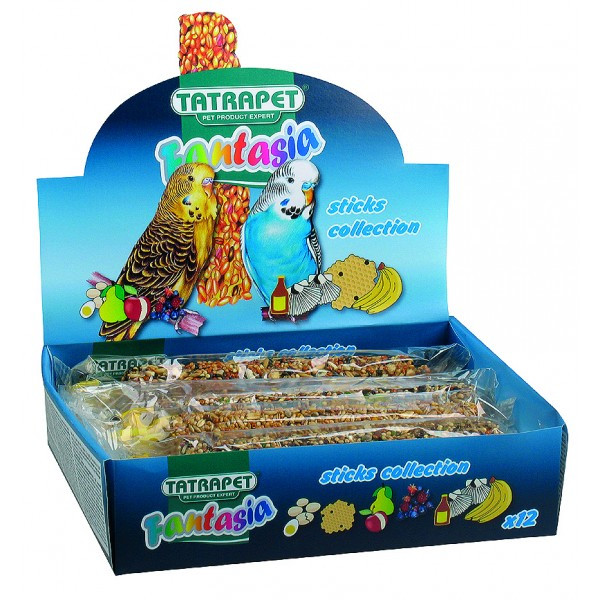 Ласощі для хвилястих папуг мікс смаків 18-19 см TatraPet Fantasia 12 шт/уп