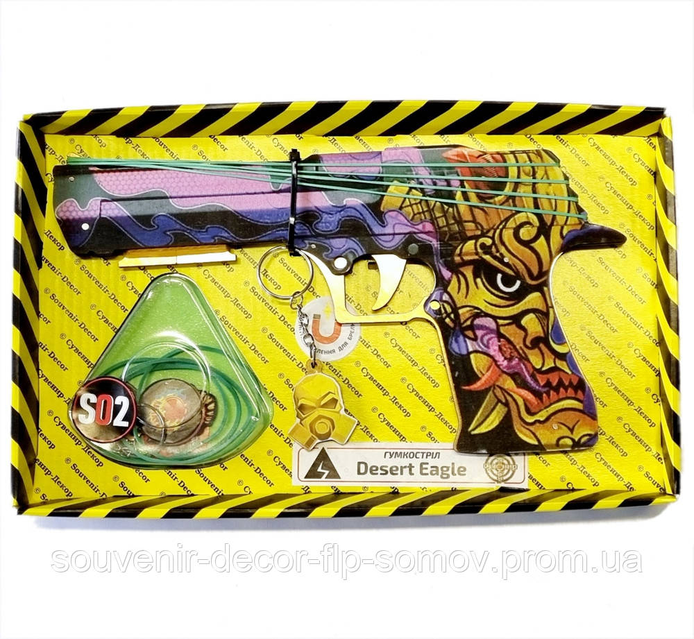 Дерев'яний гумкостріл-пістолет "DESERT EAGLE OROCHI" з STANDOFF 2, іграшкова зброя