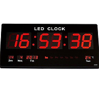 Настінні годинники електронні з календарем термометром будильником LED Digital Clock 4622 Red/Червоні