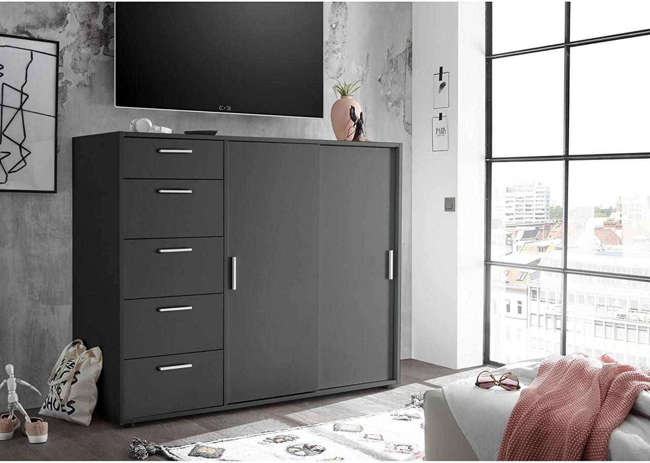 Комод Кейс 2дв 5шх (Графіт) 152, фото 1