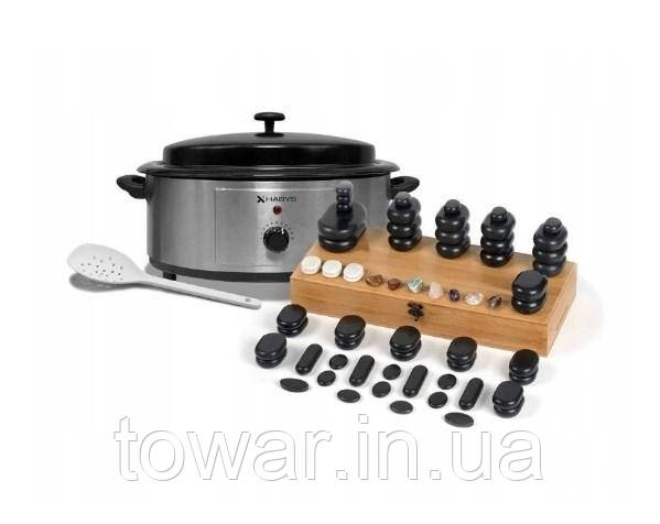 Набір базальтових каменів для масажу 64 шт. із підігрівачем 6 літрів