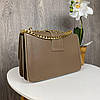 Жіноча міні сумочка клатч у стилі Pinko на ланцюжку капучіно(BRT), фото 8