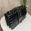 Жіноча сумочка клатч в стилі Pinko на ланцюжку лакова рептилія, міні сумка під рептилію Пінко пташки(BRT), фото 3