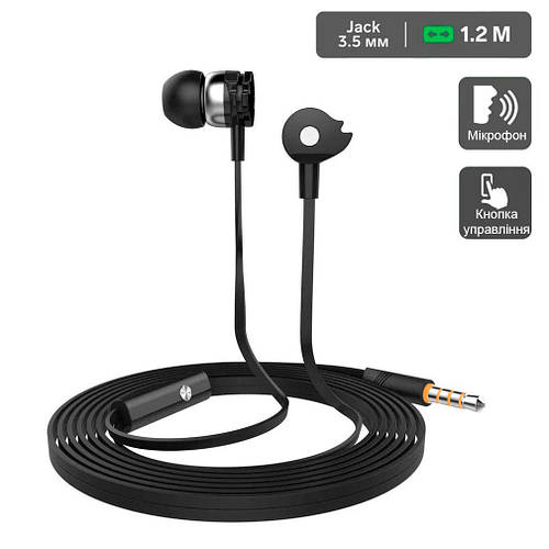 Купить Вакуумные наушники проводные Celebrat mod. D1 Чёрные, гарнитура ...