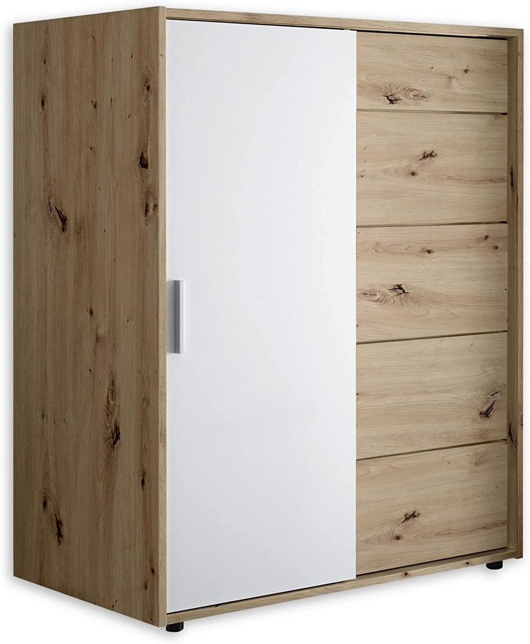 Комод Кейс 1дв 5шх (Білий/Дуб Артізан) 102, фото 1