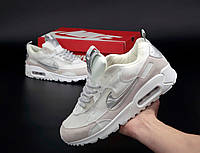 Кроссовки мужские Nike Air Max 90 Futura бежевые с серебром Найк Аир Макс 90 код KD-14218