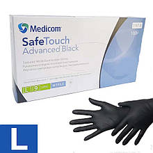Рукавички нітрілові (чорні) SafeTouch Advanced Black MEDICOM 3,5 г 100шт L