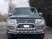 Передній захист бампера ST015-13 нерж Mitsubishi Pajero Wagon IV