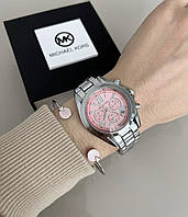 Жіночій кварцовий наручний годинник Michael Kors Майкл Корс на металевому браслеті срібного кольору