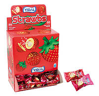 Жевательные резинки БЕЗ ГЛЮТЕНА Vidal Strawbs (200шт х 5г) Испания