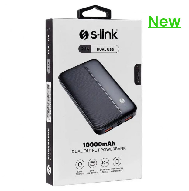 Повербанк Power Bank 10000 mAh S-link IP-G10N портативна зарядка чорний