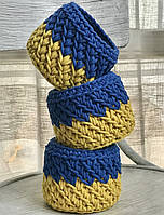 Корзина сине-желтая, патриотический декор, органайзер для хранения,кашпо для цветов,украинский сувенир,подарок