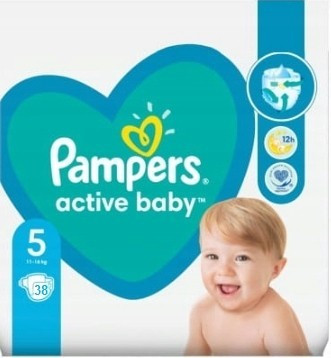 Підгузники Pampers Active Baby розмір 5 Junior (11 - 16 кг) 38 шт