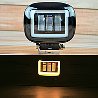 Дополнительная светодиодная LED фара 45Вт Квадратная Желтый ангельский Глаз Четкой световой теневой границей