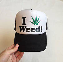 Кепка тракер I love weed / принти на кепках
