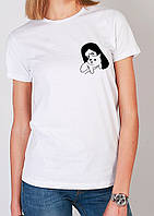 Белая футболка | женская футболка с рисунком | футболка с индивидуальным дизайном