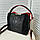 Невелика жіноча сумочка через плече комбінована сумка чорна з червоним натуральна замша+кожзам, фото 8