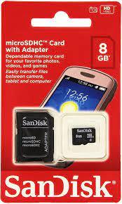 Карта пам'яті SanDisk micro SD 8 GB Class 10 + адаптер