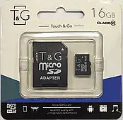 Карта пам'яті T&G micro SDHC 16 GB Class 10 +адаптер
