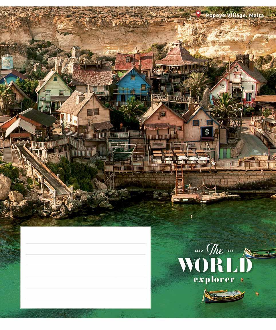 Зошит 18арк. кліт. Школярик "World Explorer" ВД-лак №018-3226K(25)(250)